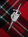 New Scottish Kilt Pin Celtic Irish Harp Chrome Finish/scottish Highland kilt pin