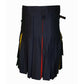 Men’s Black Hybrid Utility Kilt – Blended with Green & Red Fabric
