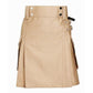 Men’s Light Brown Leather Utility Kilt – Rugged Style with a Refined Edge