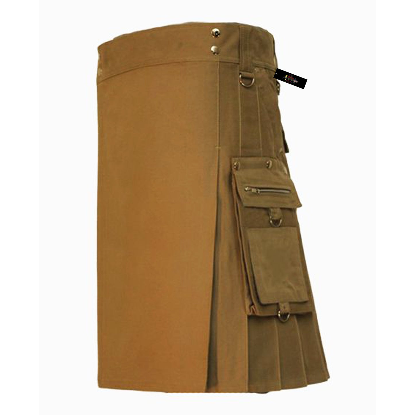 Brown Utility Kilt for Men – Rugged Style With Practical Storage