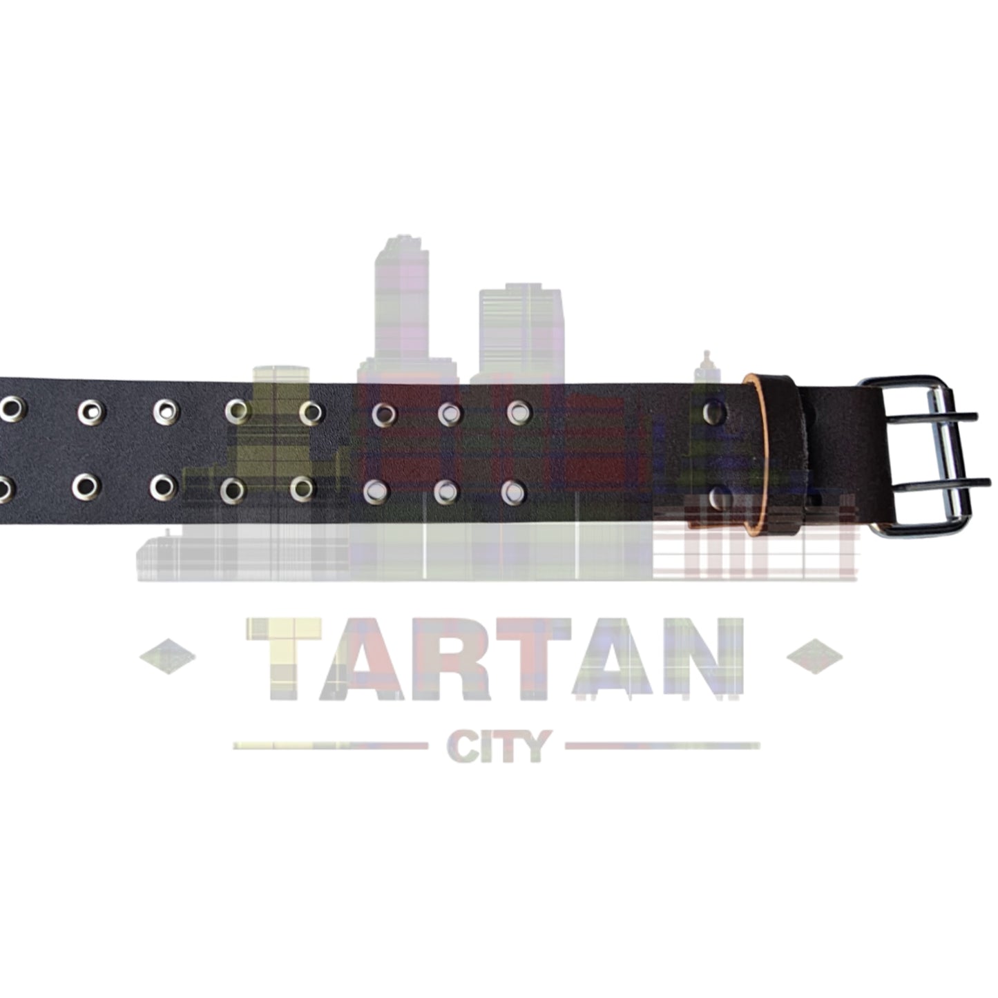Brown Leather Kilt Belt for Men – Traditional Highland Belt – Double Prong Buckle – Genuine Leather Accessory for Kilts
