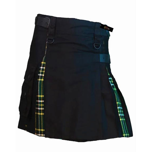 Men's Hybrid Utility Kilt with Green Tartan Pleats – Tactical Modern Scottish Wear