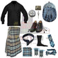 Black Watch tartan kilt outfit set for men with matching Highland dress gear