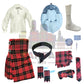 McQueen kilt bundle for traditional Highland wear with fly plaid and flashes