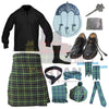 US Army inspired Scottish kilt costume set with all standard accessories